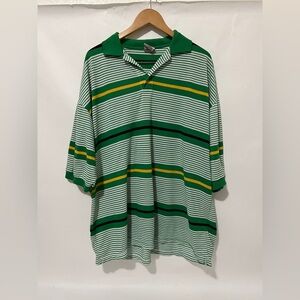 Old Skool Men's Striped Short Sleeve Shirt  3X Casual Polo Multicolor Y2K 90s